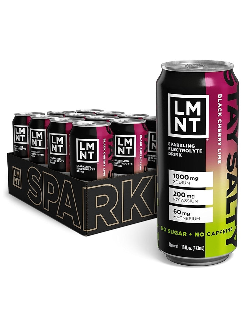LMNT Black Cherry Lime Sparkling Electrolyte Water – WellSnax