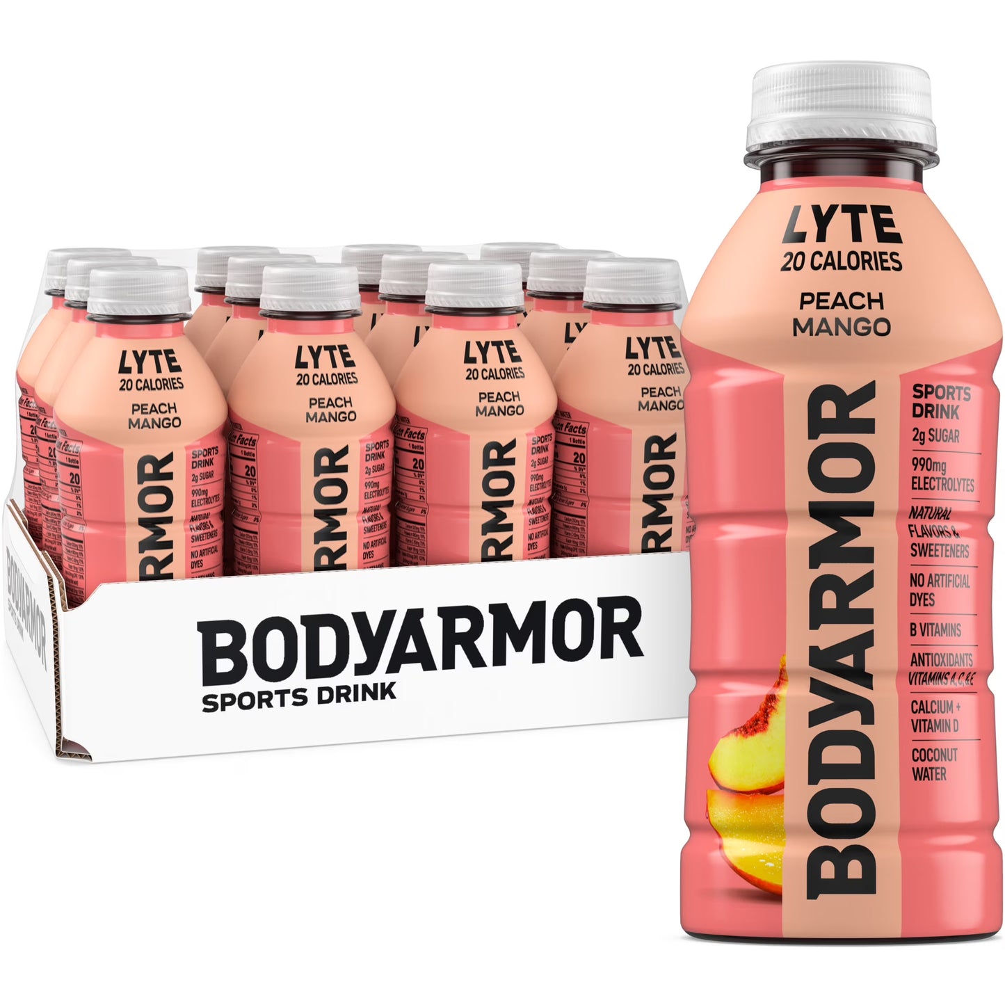 BodyArmor Lyte Peach Mango Sports Drink 16oz Gravette Volleyball