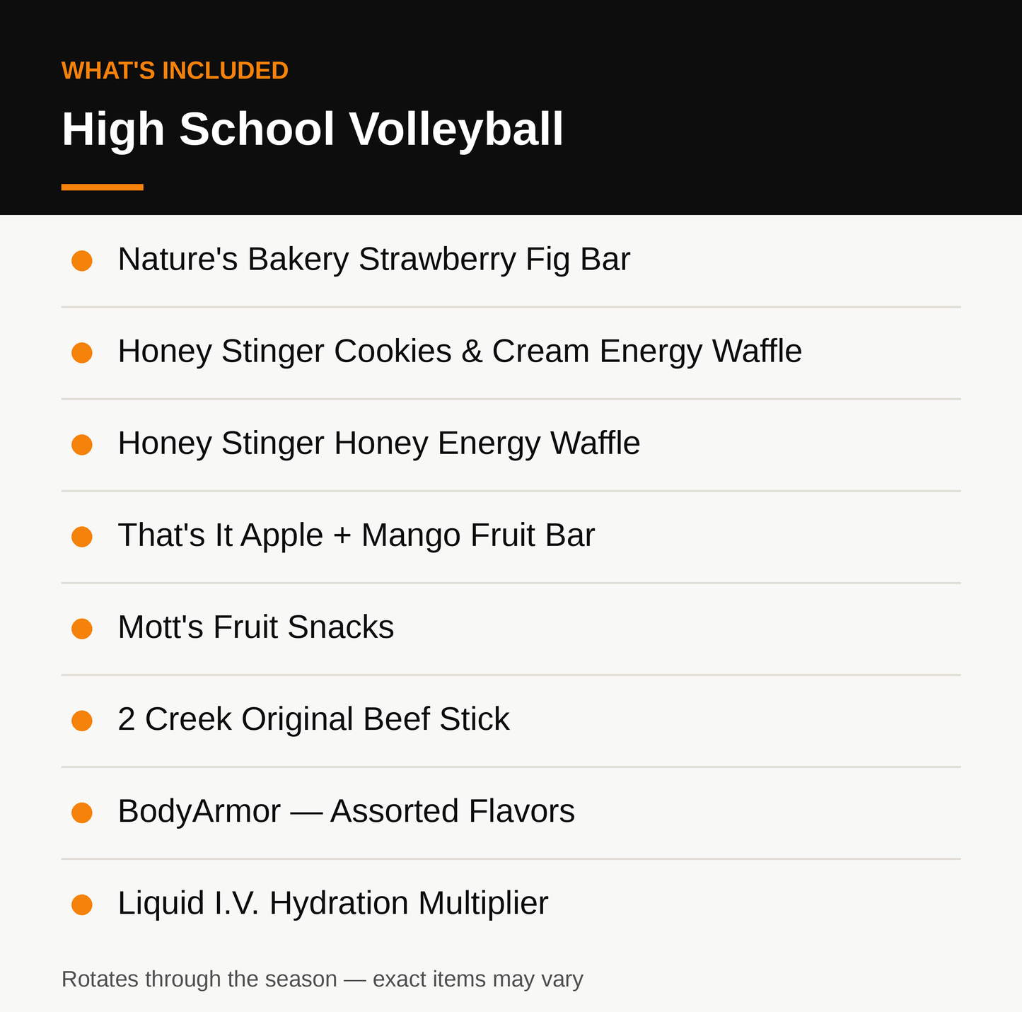 Gravette Senior High Volleyball — Team Fuel Program