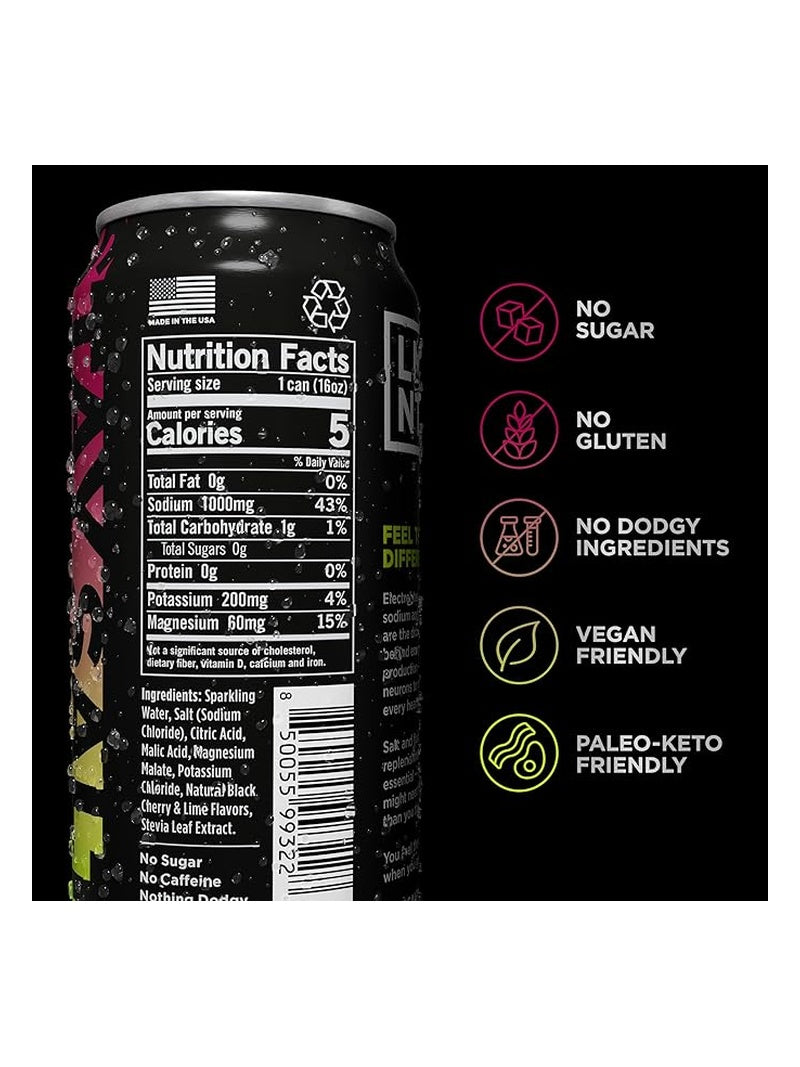 LMNT Black Cherry Lime Sparkling Electrolyte Water