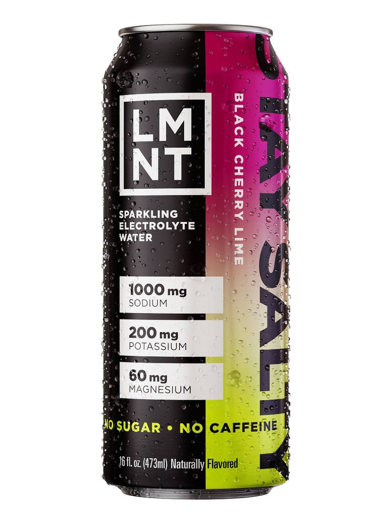 LMNT Black Cherry Lime Sparkling Electrolyte Water