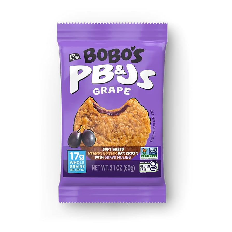 Bobo's Grape PB&J Soft Baked Peanut Butter Oat Crust Bar 2.1oz